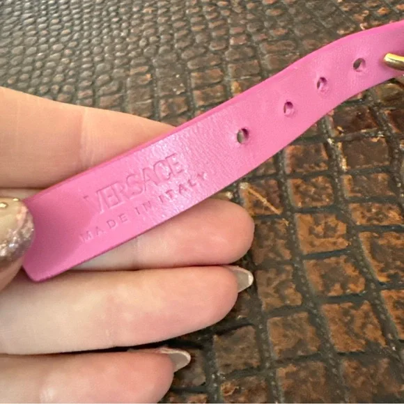 PINK Versace Greca leather choker - Picture 7 of 9